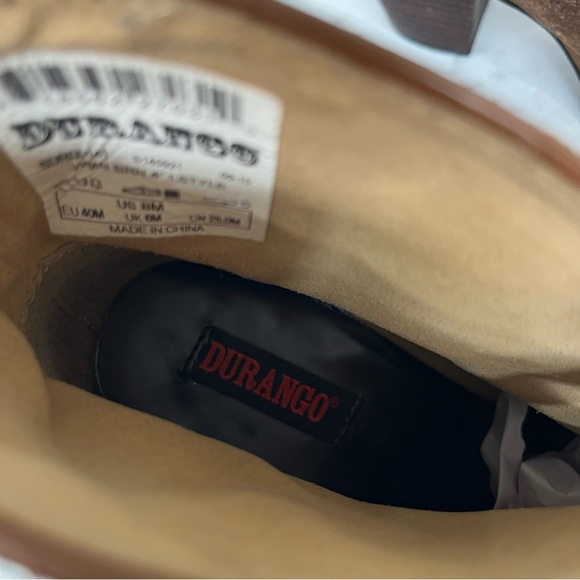 Durango waxed Nubuck suede block heel ankle boots distressed woman’s size 8 - Picture 8 of 10